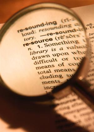 Definition of resouce under a magnifying glass 